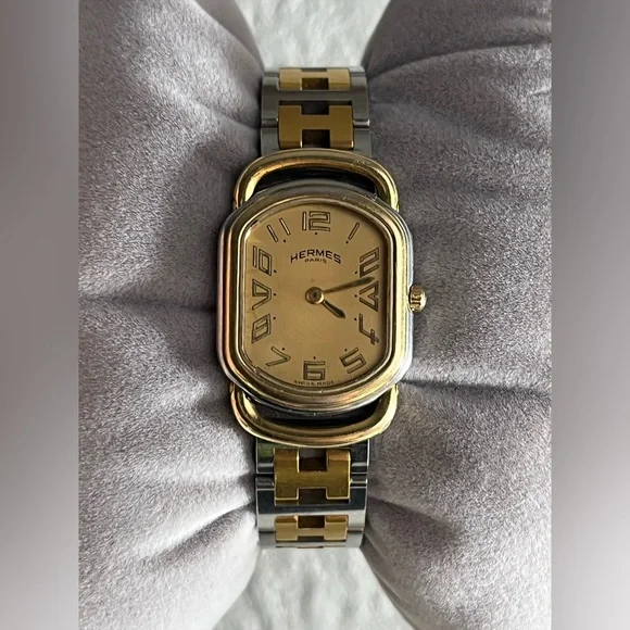 HERMÈS RALLYE 18K Yellow Gold-Plated ladies watch - Picture 1 of 17